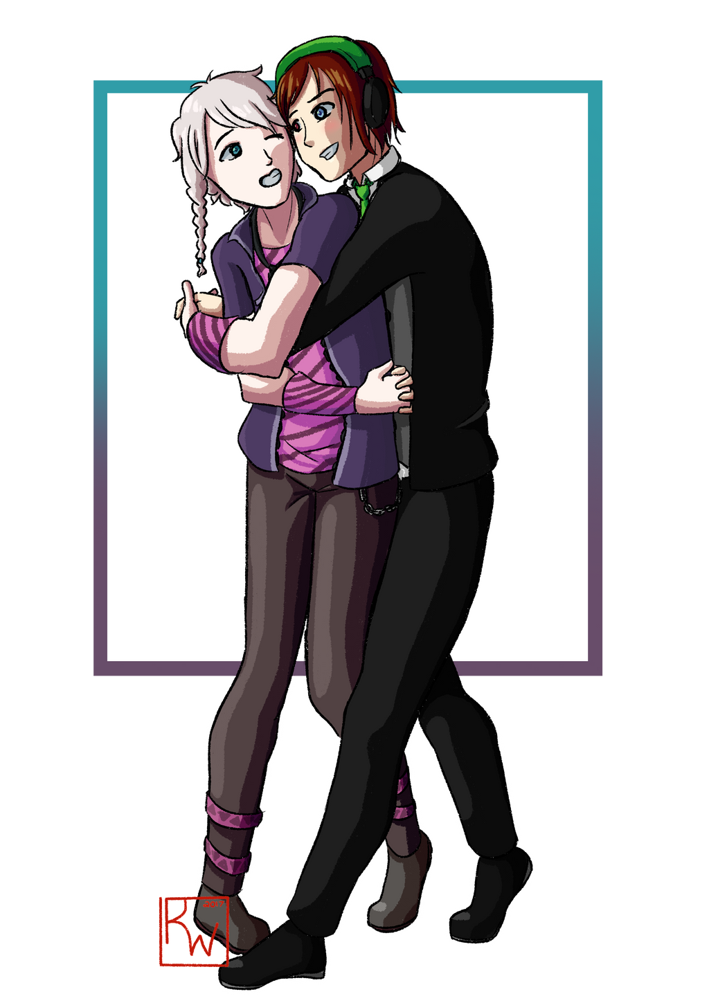 Commission - LunaSukii - Crow + Leo - Ribbon