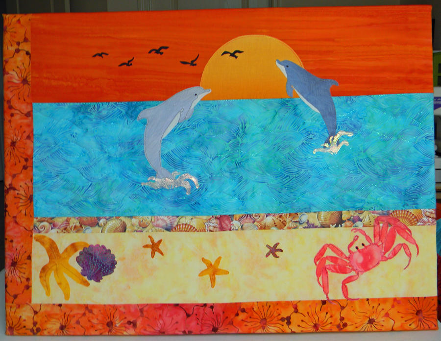 Dolphin Sunset by quiltingrobbie on DeviantArt
