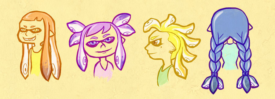 Splatoon Ink Hair Splatoon Hairstyles by FigBeater on DeviantArt