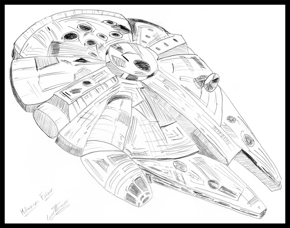 Millenium Falcon Draw by paranoid-alex on DeviantArt