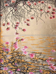 Magnolia, reflection in water