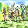 An elf and nine orcs