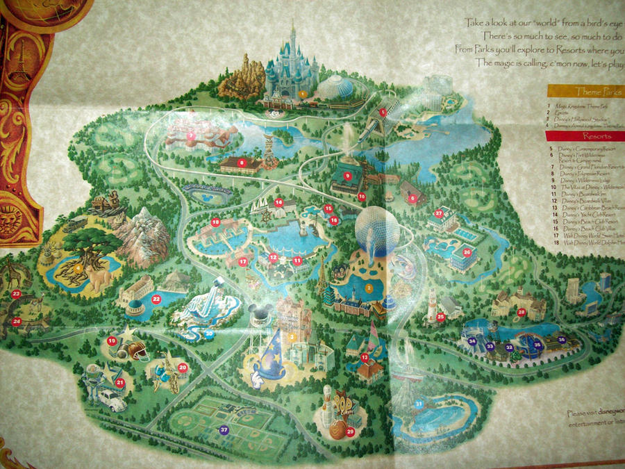 walt disney world map by blunose2772 on deviantart