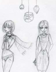 [OC] Sketches // Keira + Lily