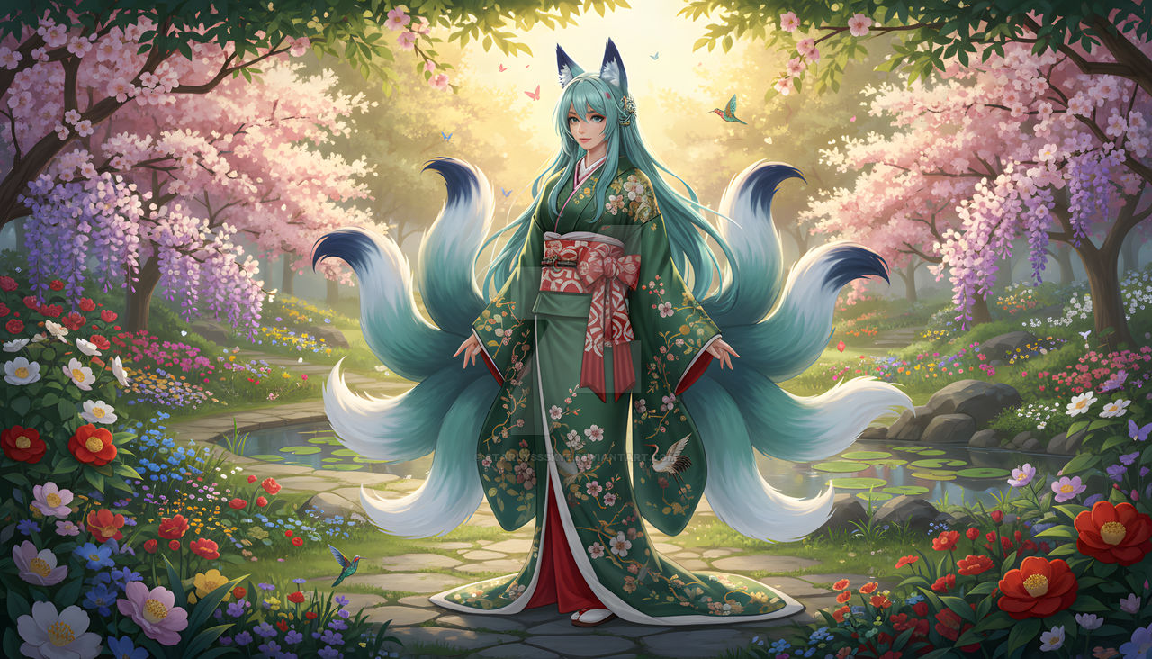 Spring Kitsune by StarlyssSkye on DeviantArt