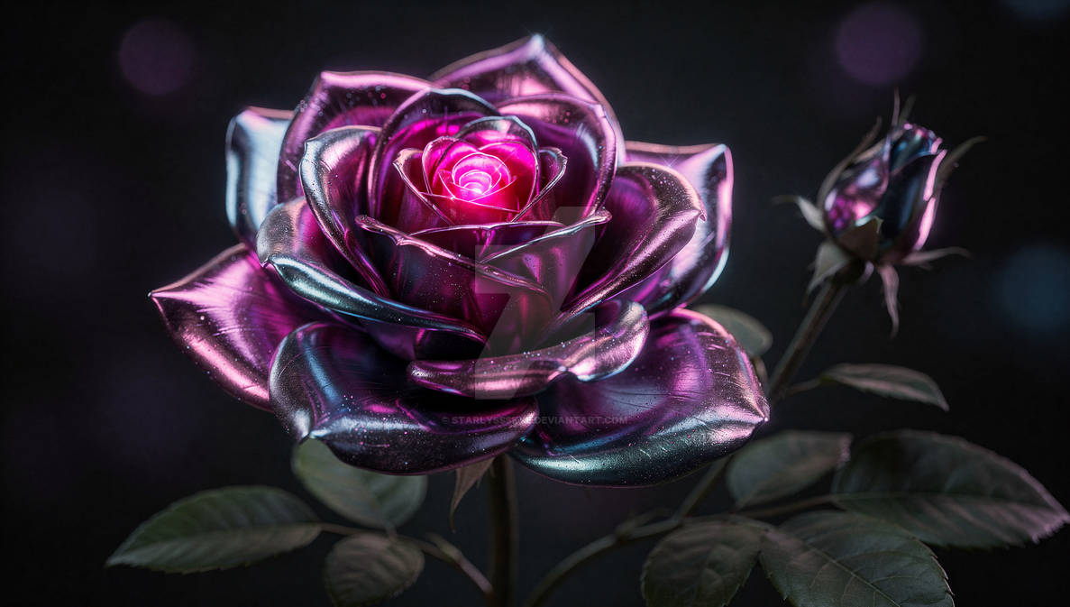 Metallic Roses Painting Metallic Rose by StarlyssSkye on DeviantArt