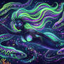 Neon Eels and Mermaid
