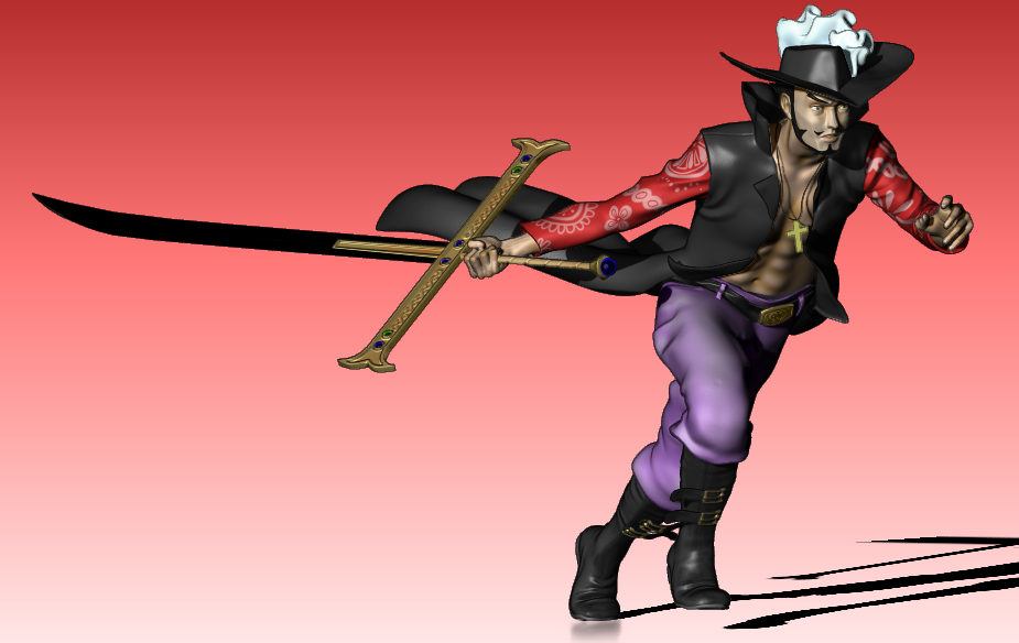 I made a 3D model of Dracule Mihawks Yoru blade : r/OnePiece