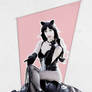 50s Catwoman pic postcard