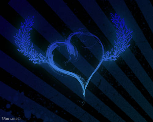 Blue Flying Heart wallpaper.