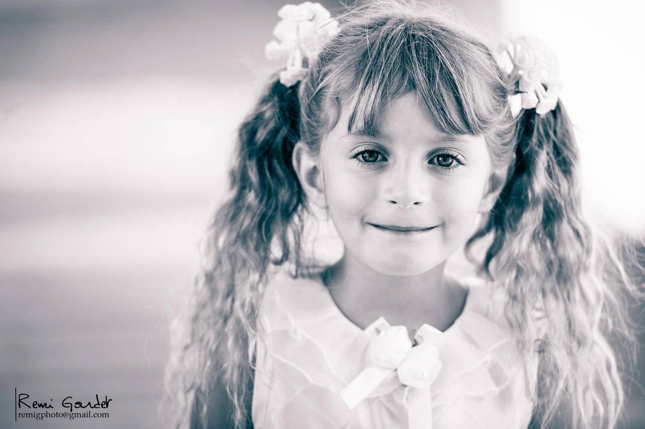 Young girl portrait at wedding