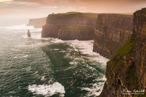 Rainy sunset at Cliffs of Moher