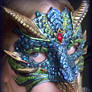 Blue Green Dragon Mask