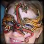 Red Gold Dragon Mask