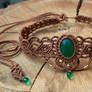 Macrame necklace with green agate
