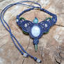 Macrame necklace with moonstone