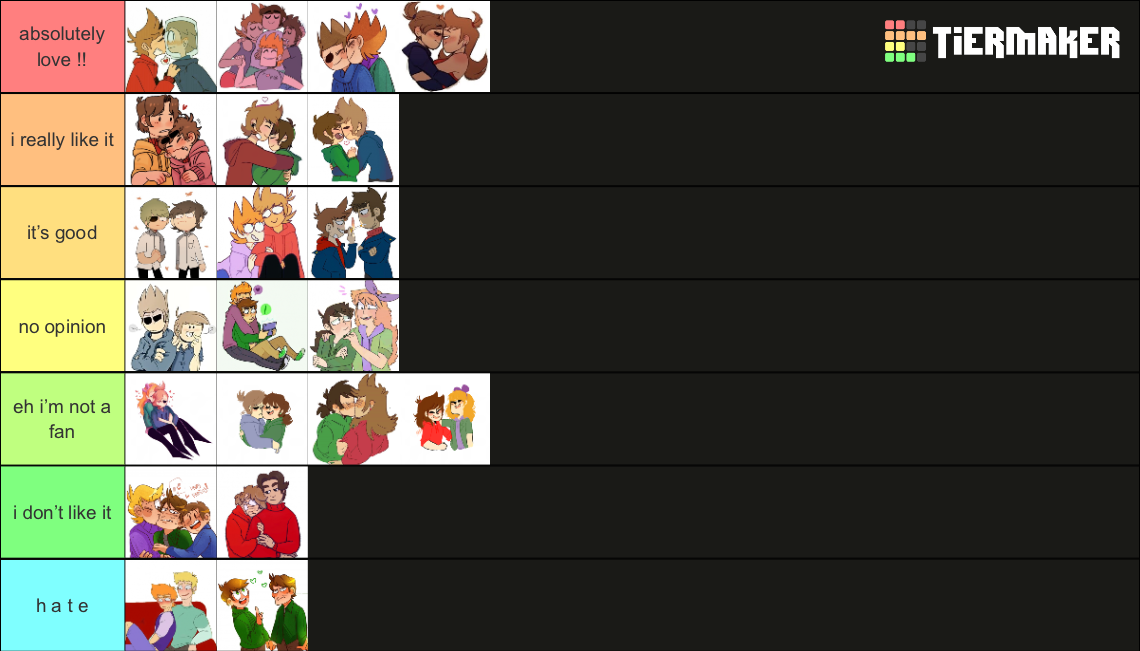 Tomatoredd (The Ultimate Ship Chart of all 4 charcters) [They all are  canoncaly gay] : r/Eddsworld