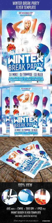 Winter Break Party Flyer Template