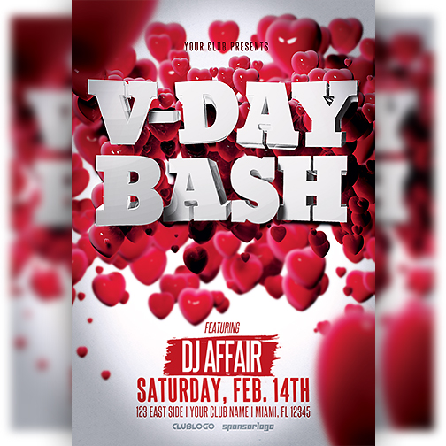 Valentine's Day Party Flyer Template