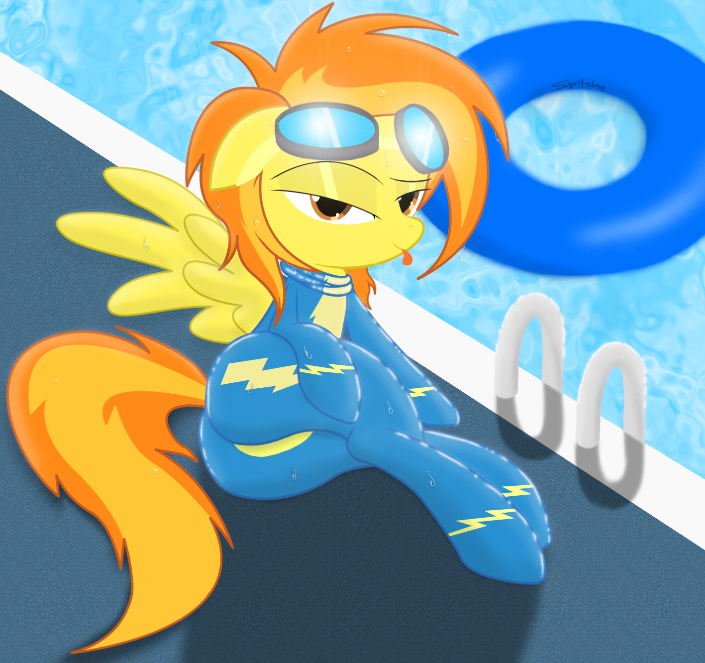 Spitfire hanging out by the pool...being seductive