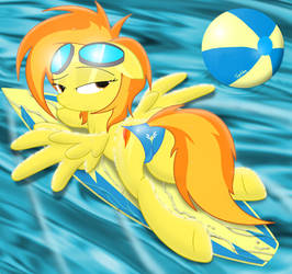 Spitfire on her surfboard..... in a bikini