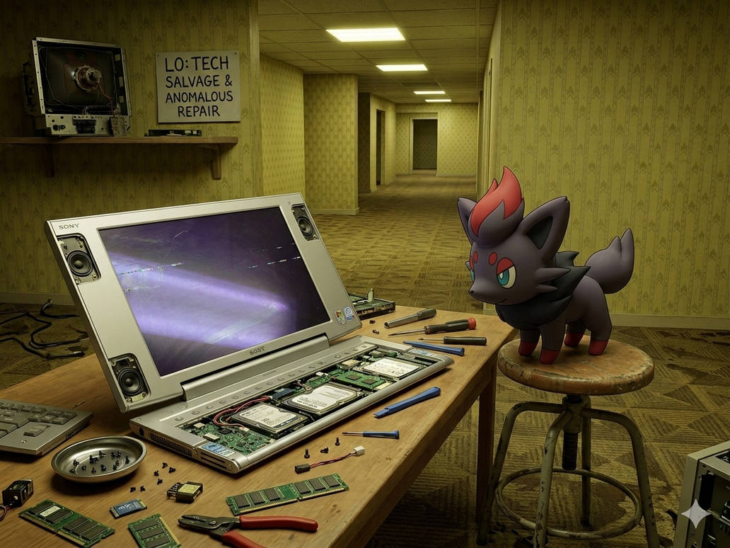 Computer Company Deviantart AI - Zoura taking apart a Computer in the Backroom by BigStrongBear89 ...