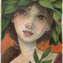 Maiden With Rowan Leaves