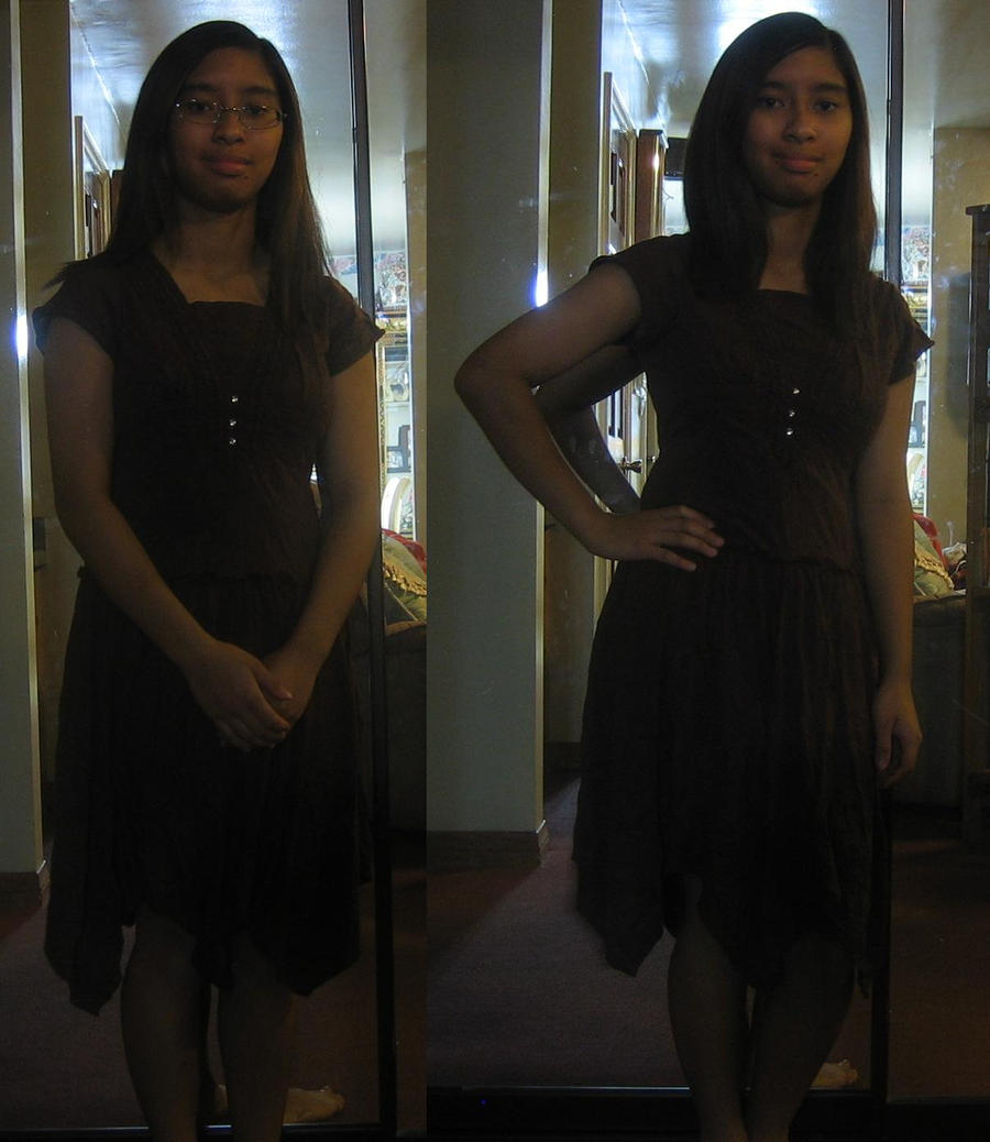 Me, in the brown house dress