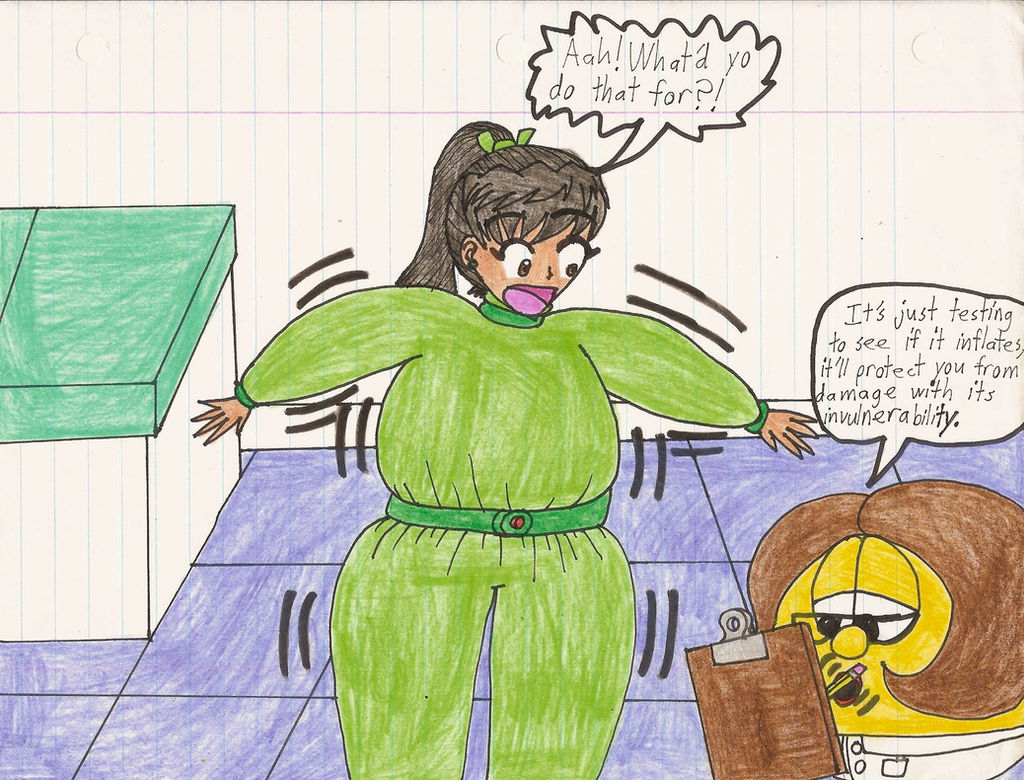 Herbia inflated with her green inflation suit by Magic-Kristina-KW on ...