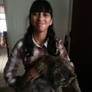 I'm holding Wendy the Tabby cat in my arms ^^