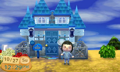 ACNL - My house remodeled into a blue castle