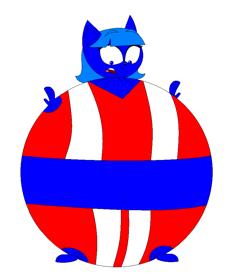 Request - Inflated Blueberry Robyn in swimsuit