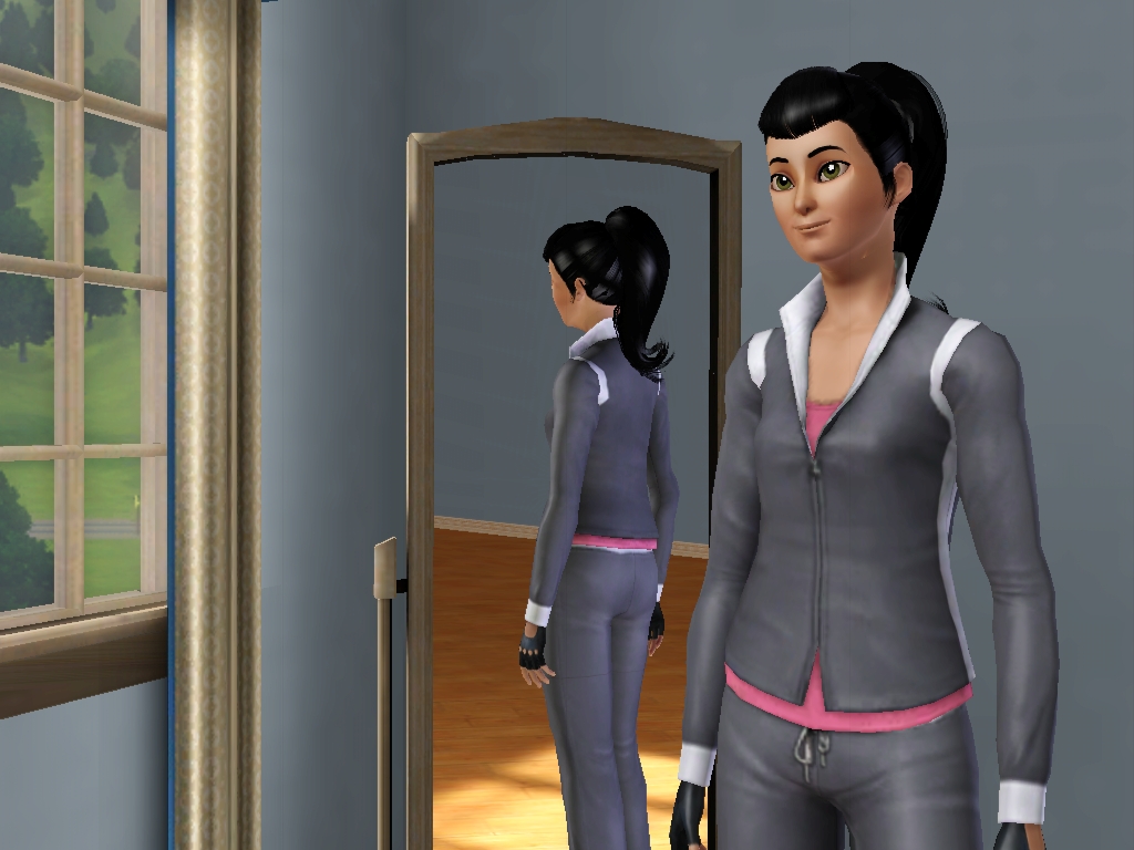 Sims 3 - Human Kitty Katswell in Athletic outfit 2