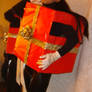Me in red Christmas gift box costume 1