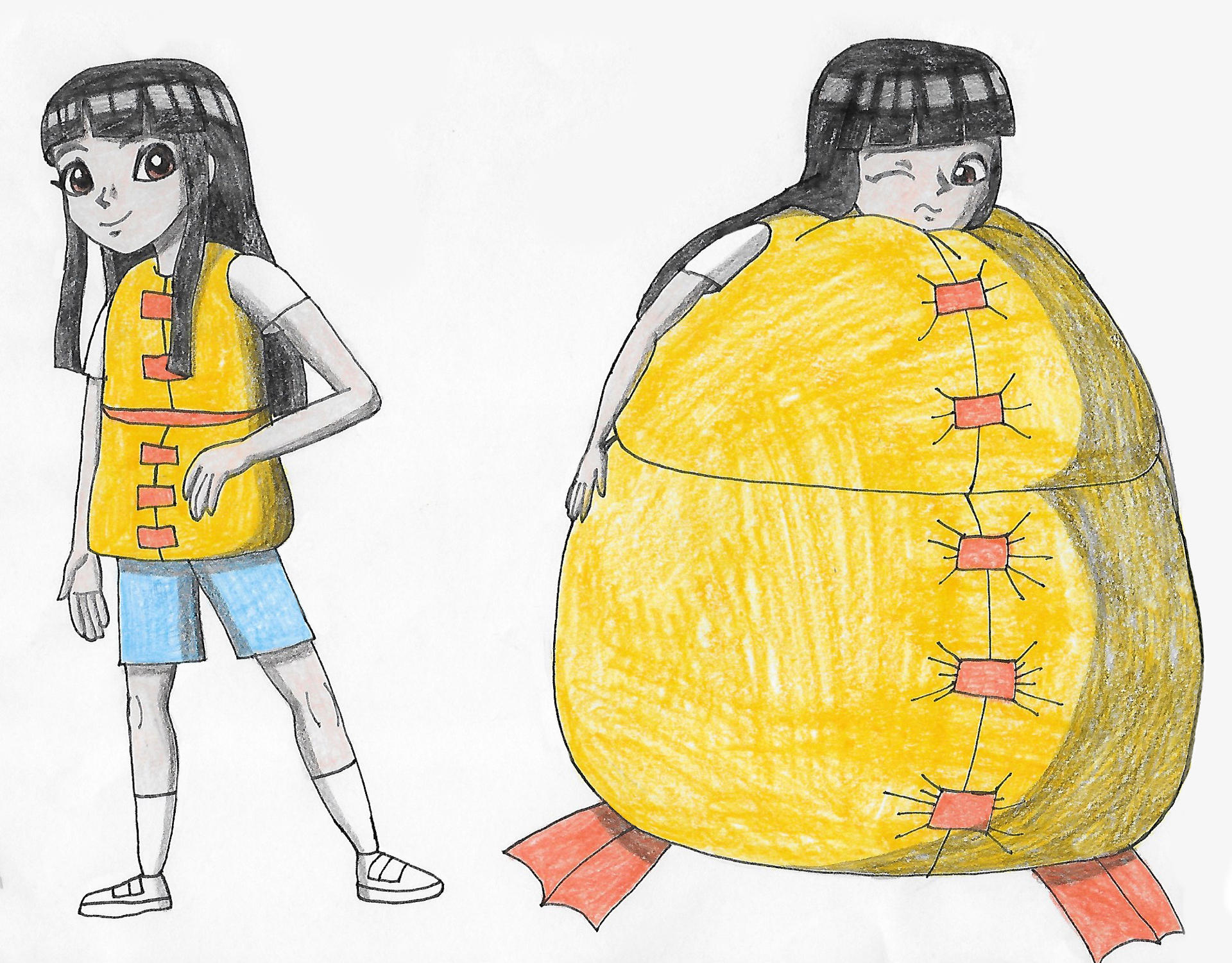 Deviantart Life Jacket Sera in her fishing outfit with a life jacket by BerryViolet on DeviantArt
