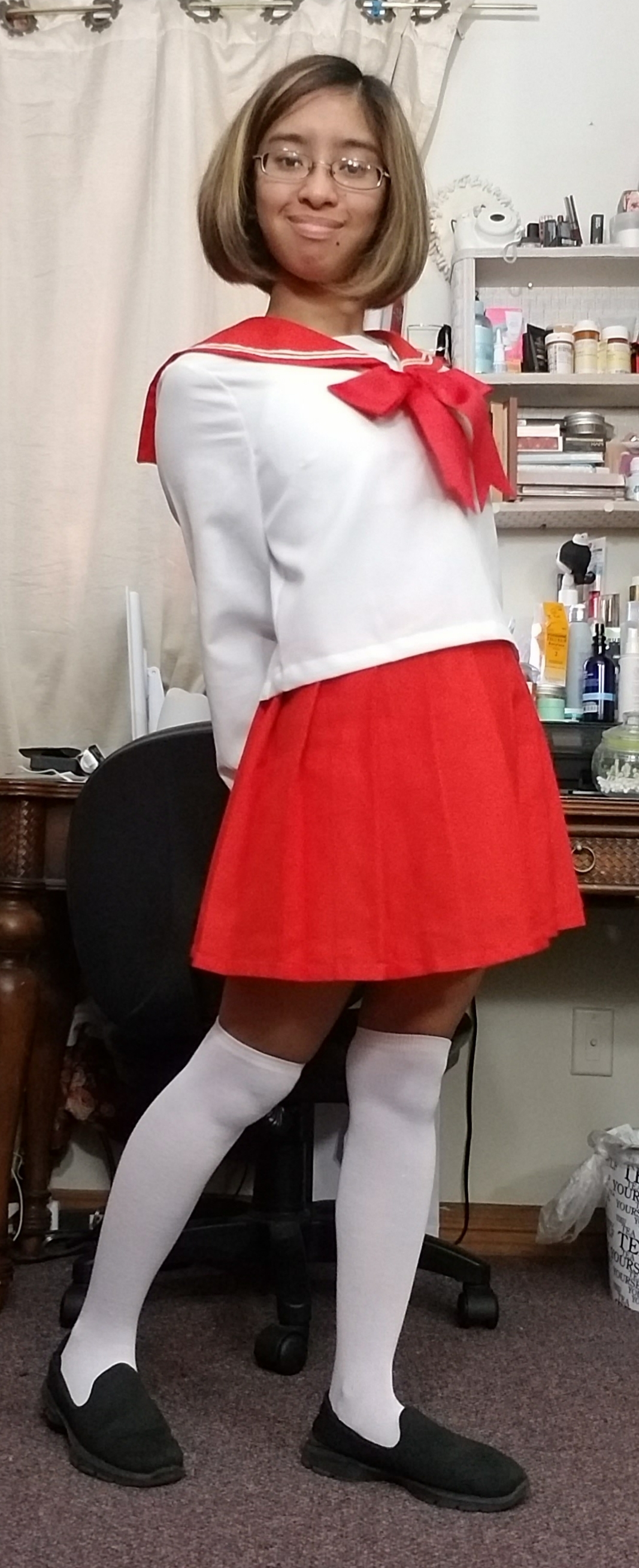 Me in a red Anime school girl uniform photo 5 by BerryViolet on DeviantArt