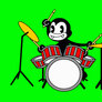 Edgar the Spider as the Drummer in green screen
