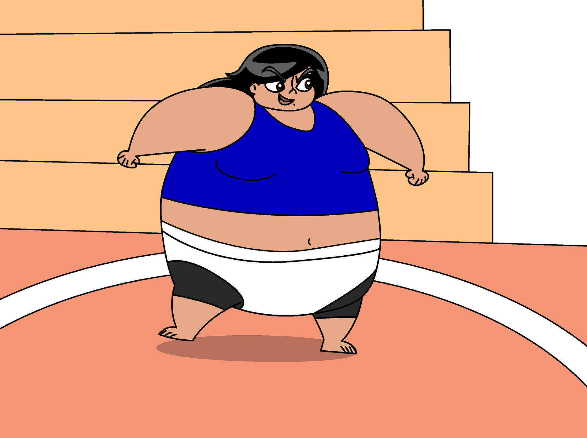 Overweight Sumo Kristina Diya ready to fight by BerryViolet on DeviantArt
