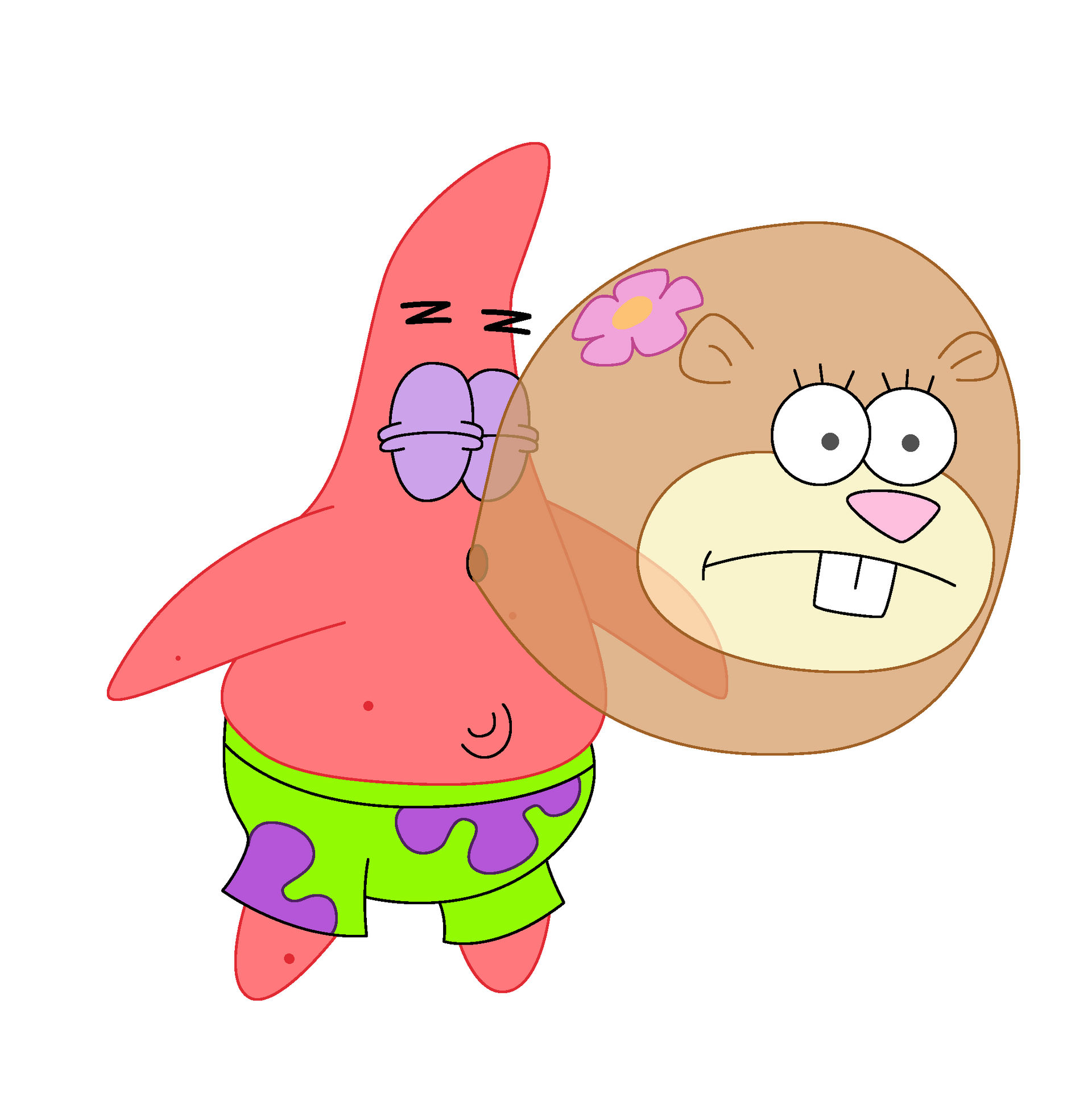 Blows Raspberry Patrick Star Patrick Star Blows Sandy Cheek as a Bubble Gum by BerryViolet on DeviantArt