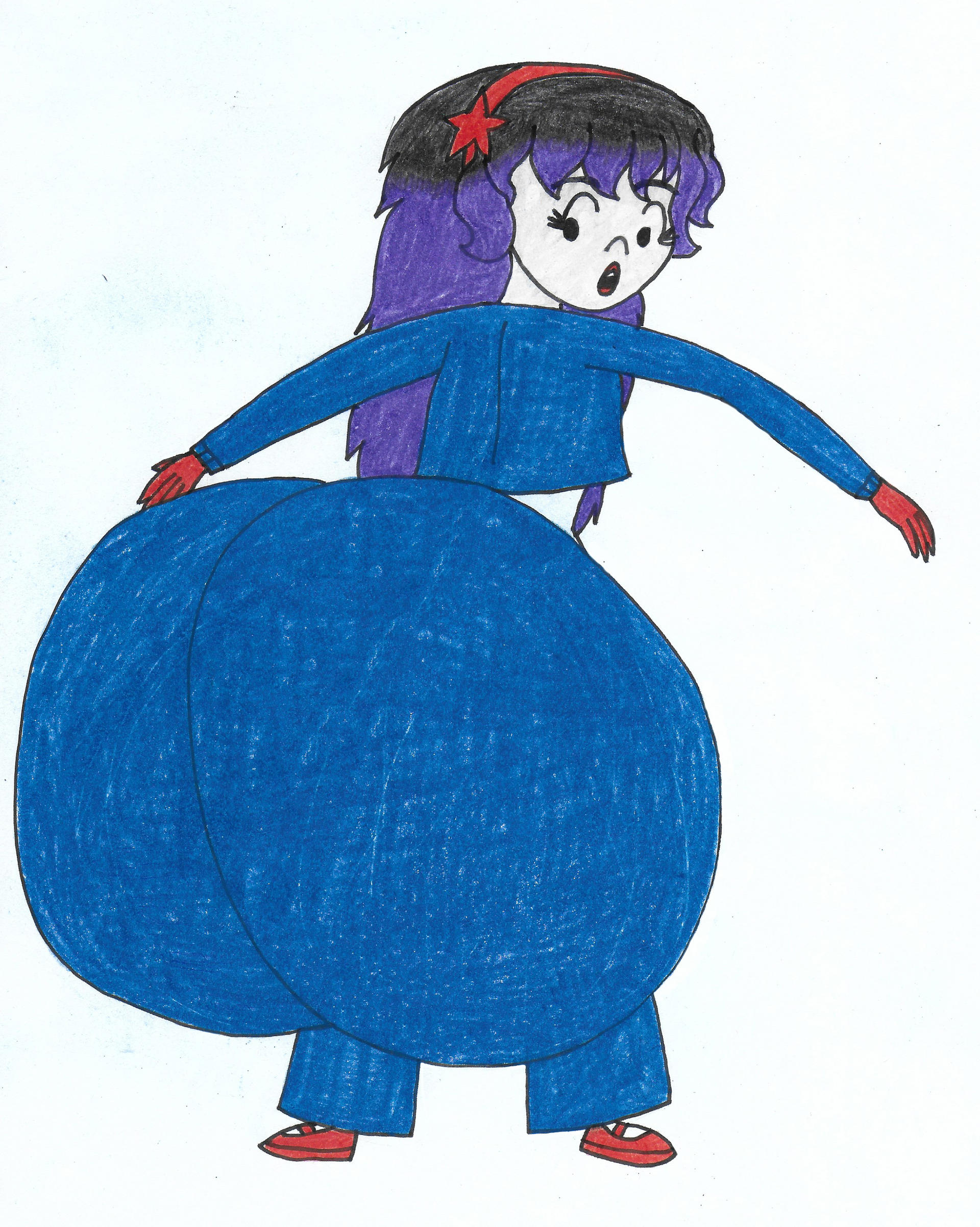 Commission - Violetta's giant butt inflation by BerryViolet on DeviantArt