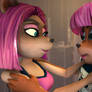 Pink Liz and Bubblegum Megumi Bandicoot.