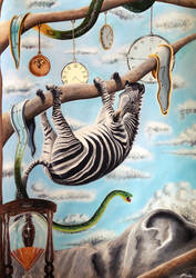 A Zebra Climbing a Tree of Time and Obscurity.