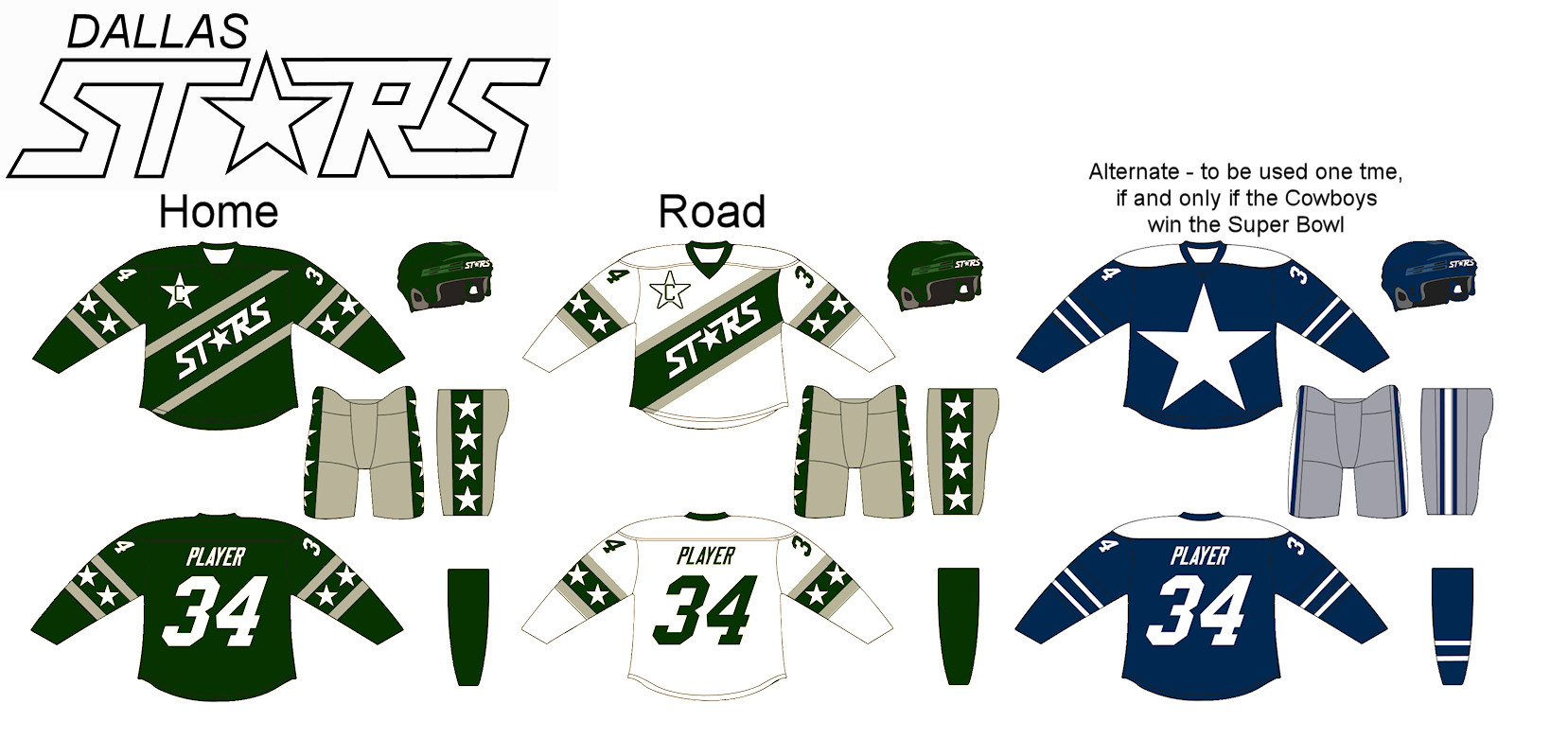 Dallas Stars - Concept Jersey Set : r/DallasStars