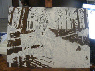 Fall in the Woods Progress 1