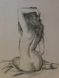 Charcoal study, nude 2