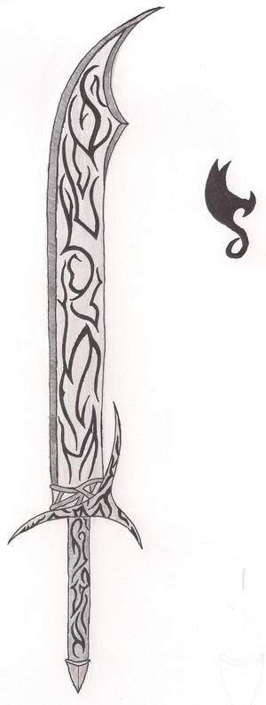 Falchion with less curve, fantasy style