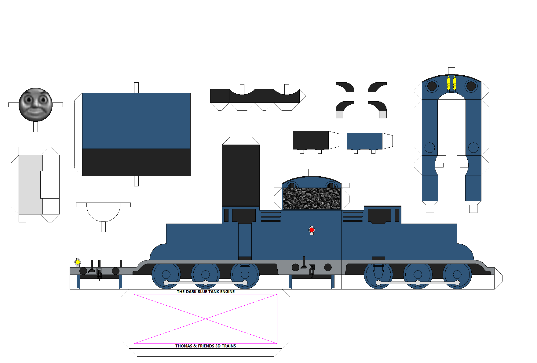 Dark blue train from top thomas