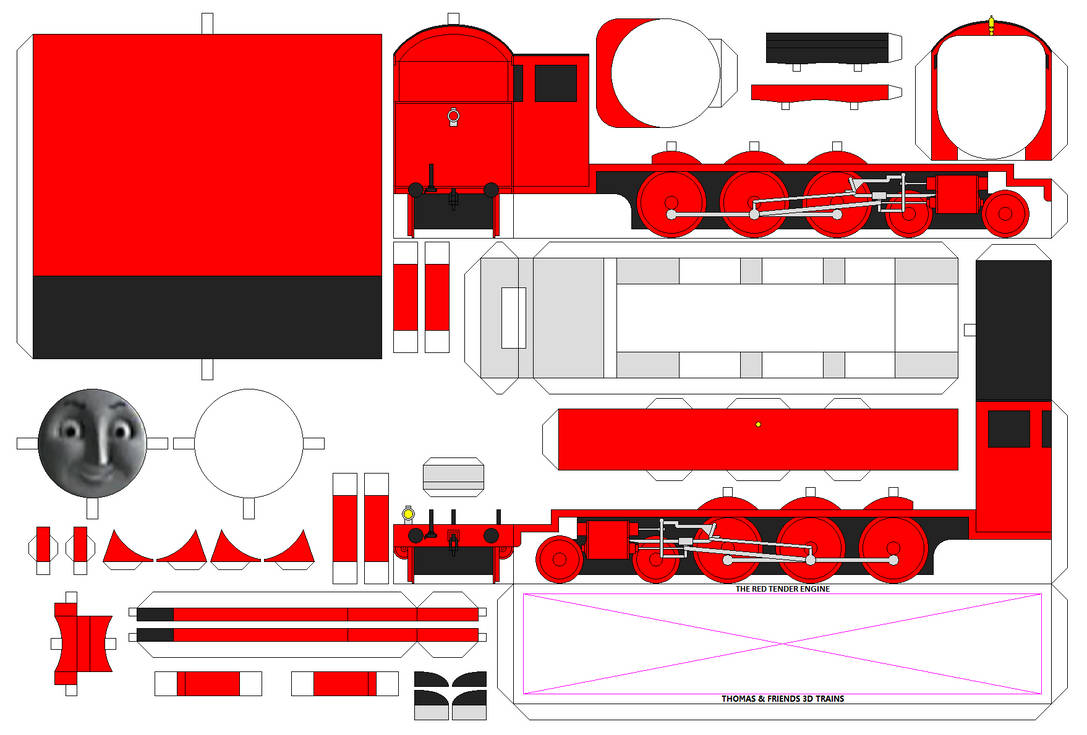 Papercraft Red Engine TAF 3D The Red Tender Engine by Chandlertrainmaster1 on DeviantArt