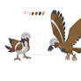 Regional Pokemon Spearow and Fearow from Asga