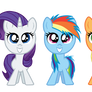 Rarity, Dash, and Applejack